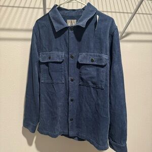 GAP Blue Corduroy Shirt Jacket Button Down Pockets MSRP $80 Men's SMALL
